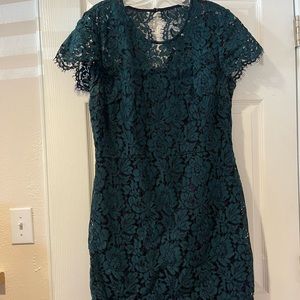 Dark green banana republic lace dress